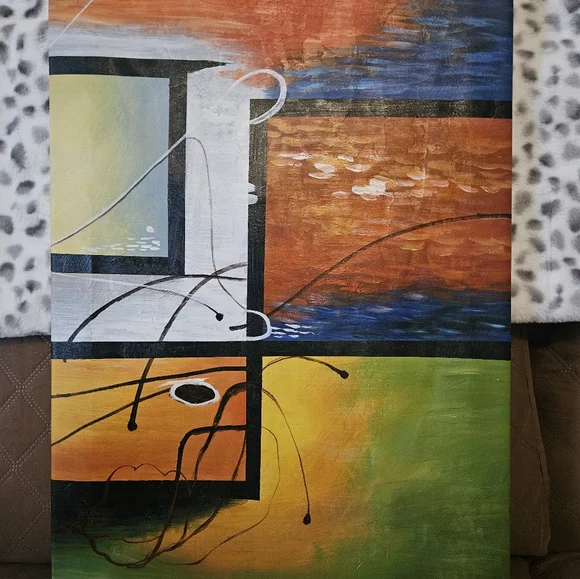 Abstract oil painting set of 3